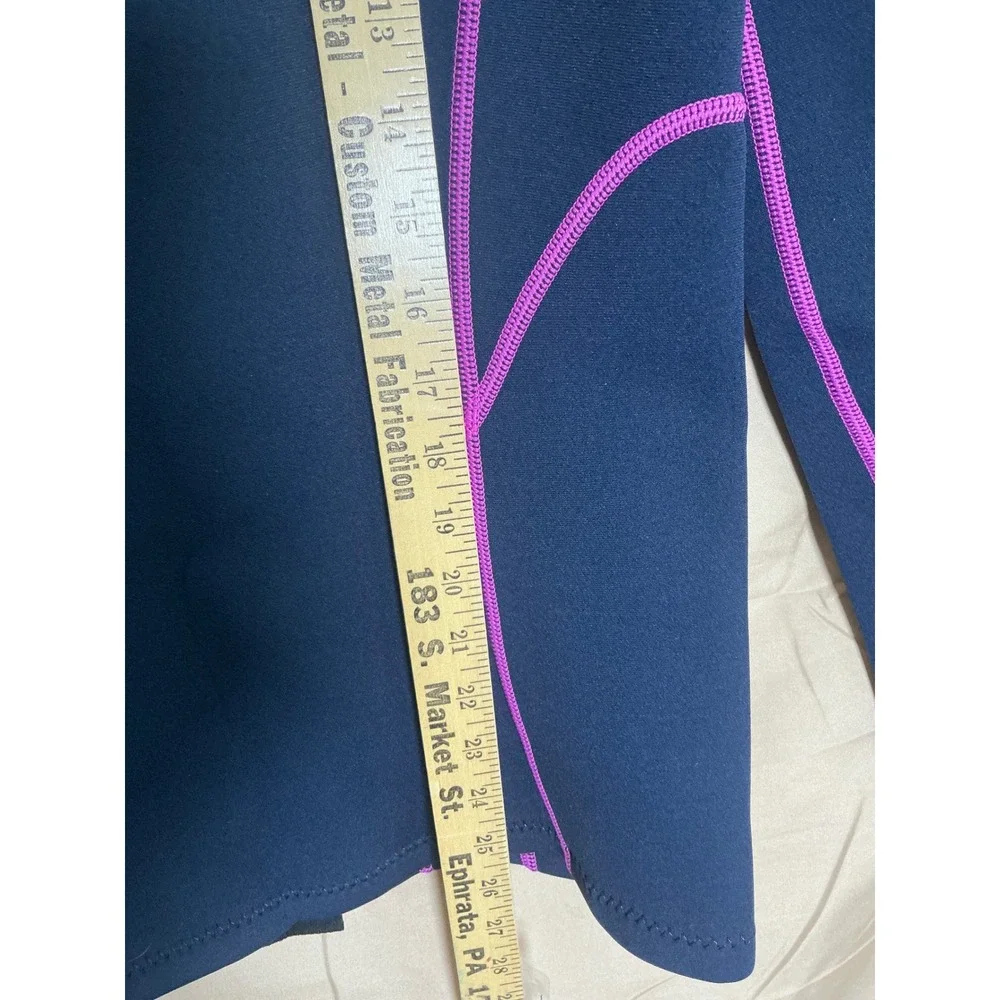 GoldFin Wetsuit Top Womens 2mm Navy Pink Excellent Zip Front Long Sleeve Jacket